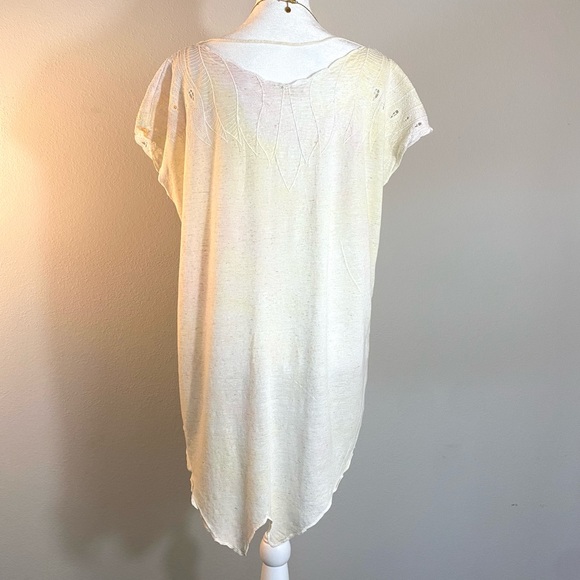 Free People Crochet Shells Scalloped Hem T-shirt - Picture 4 of 13